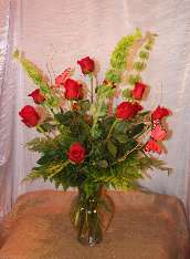 Dozen Roses in a Royal Vase by belle fleur